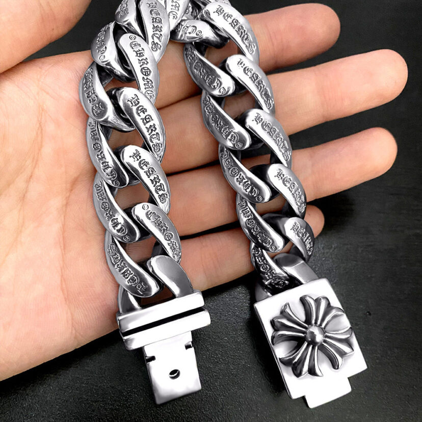 Chrome Hearts Retro Plus Cross Box ID Classica chain Bracelet