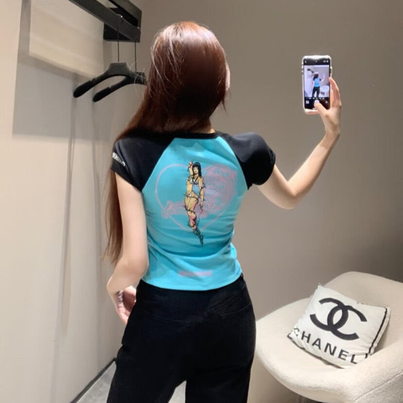 Chrome Hearts deadly doll cartoon goddess print short-sleeved T-shirt