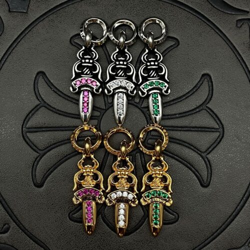 Chrome Hearts small diamond-encrusted sword pendant