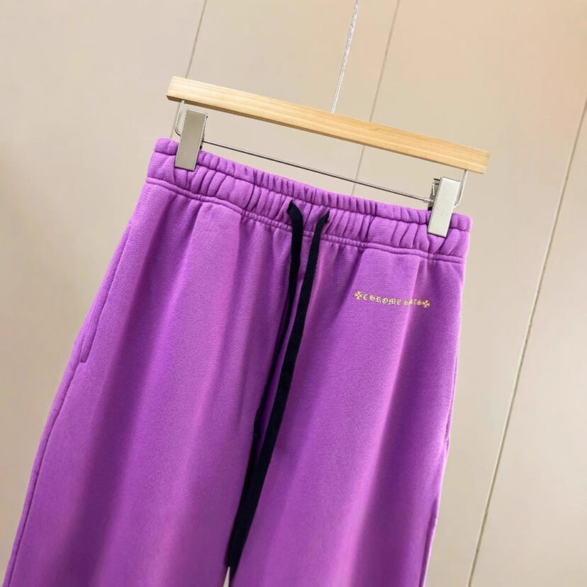 Chrome Hearts graffiti print casual drawstring purple sweatpants