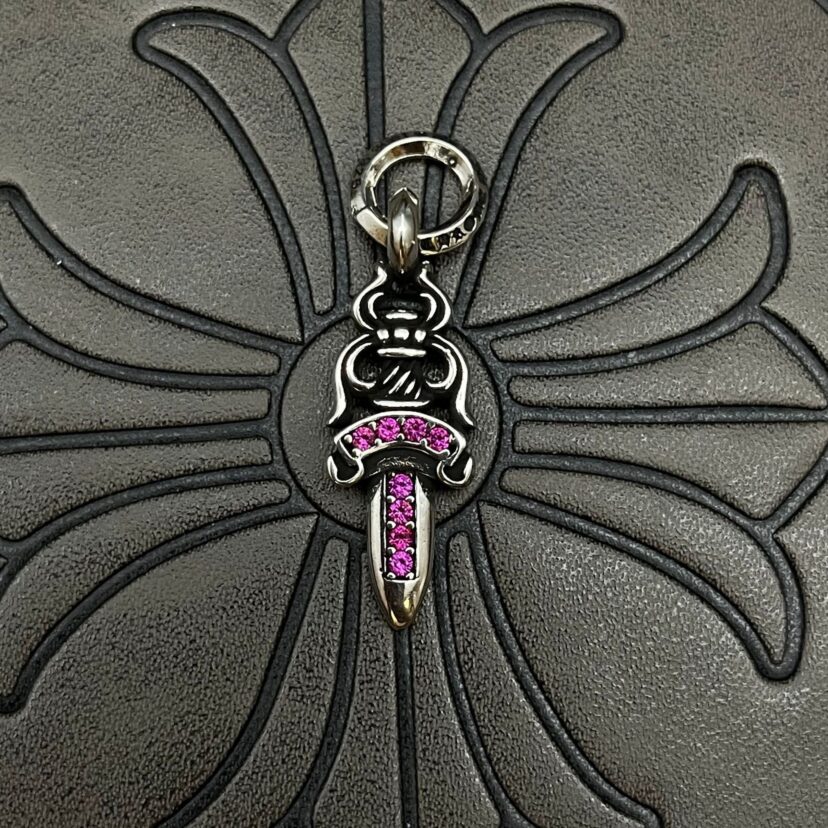 Chrome Hearts small diamond-encrusted sword pendant