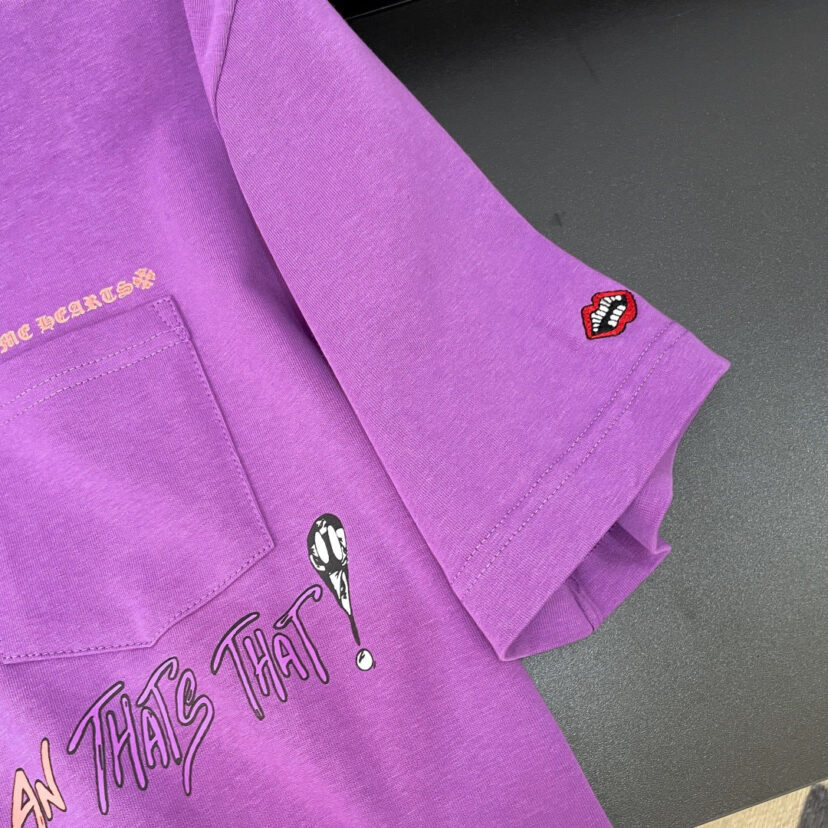 Chrome Hearts matty boy round neck purple short-sleeved T-shirt