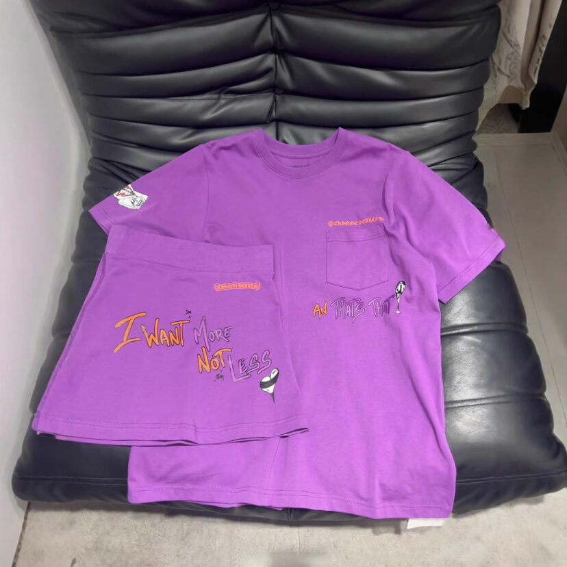 Chrome Hearts matty boy round neck purple short-sleeved T-shirt