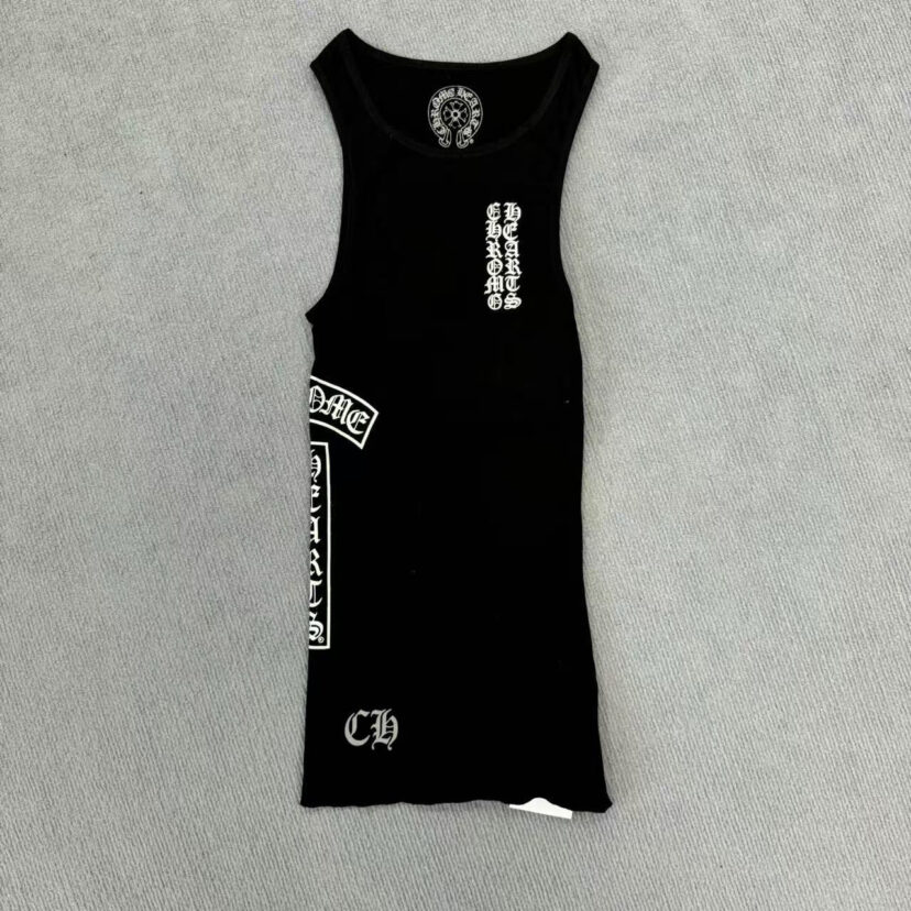 Chrome Hearts T-shaped layered printed vest skirt Tank Tops