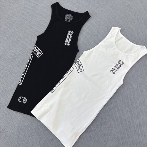 Chrome Hearts T-shaped layered printed vest skirt Tank Tops