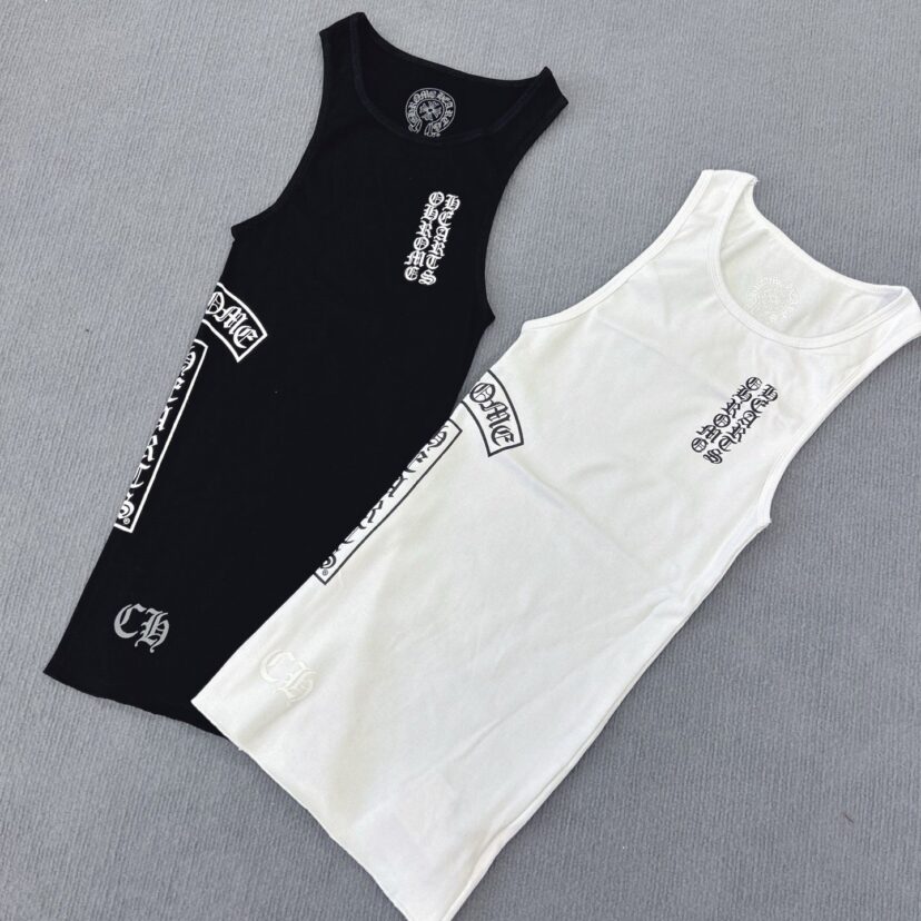 Chrome Hearts T-shaped layered printed vest skirt Tank Tops