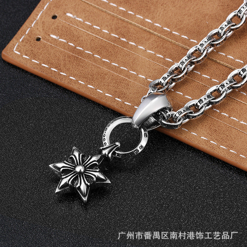 Chrome Hearts necklace six-pointed star couple chain