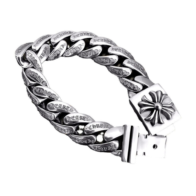 Chrome Hearts Retro Plus Cross Box ID Classica chain Bracelet