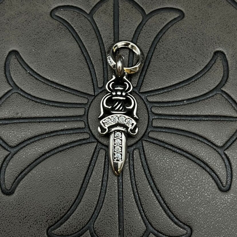Chrome Hearts small diamond-encrusted sword pendant