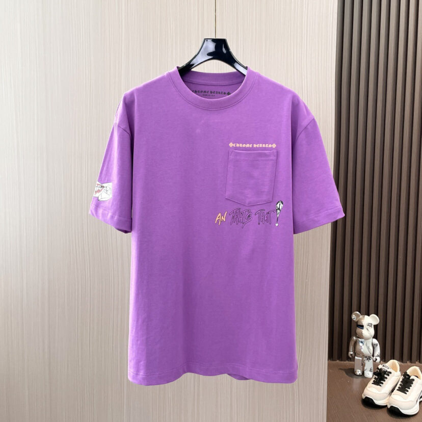 Chrome Hearts matty boy round neck purple short-sleeved T-shirt