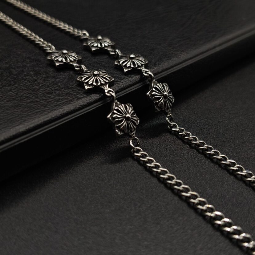 Chrome Hearts versatile 3 flower ball bracelet