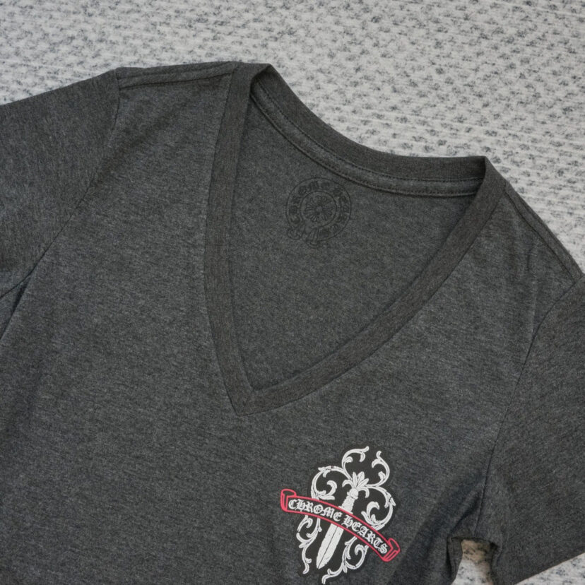 Chrome Hearts camouflage sword V-neck short-sleeved T-shirt