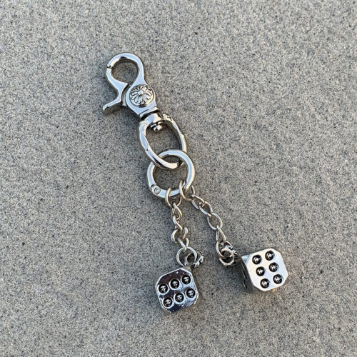 Chrome Hearts heavy-duty keychain dice pendant