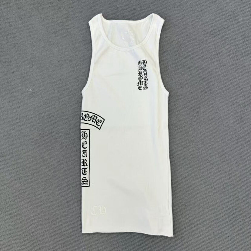 Chrome Hearts T-shaped layered printed vest skirt Tank Tops