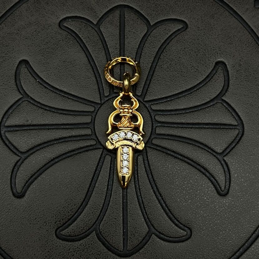 Chrome Hearts small diamond-encrusted sword pendant