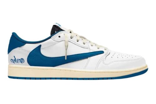 Air Jordan 1 Travis Scott White Blue Fragment