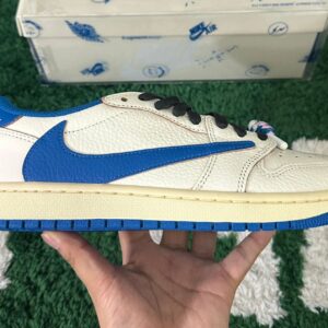 Air Jordan 1 Travis Scott White Blue Fragment