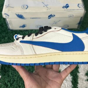 Air Jordan 1 Travis Scott White Blue Fragment