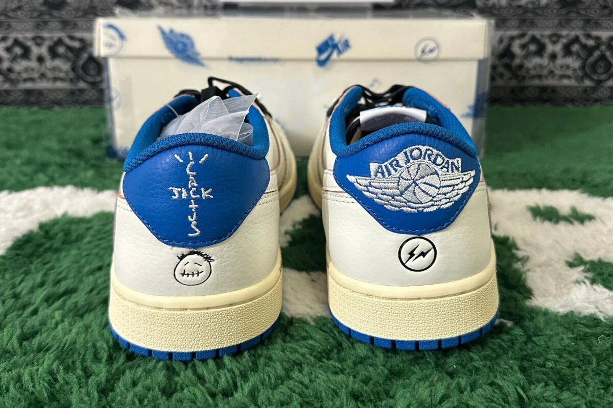 Air Jordan 1 Travis Scott White Blue Fragment