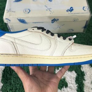 Air Jordan 1 Travis Scott White Blue Fragment