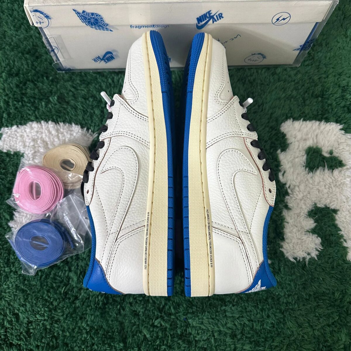 Air Jordan 1 Travis Scott White Blue Fragment