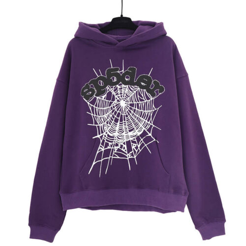 a32272a1 Sp5der Web Print Gothic Punk Hoodie-Purple #143