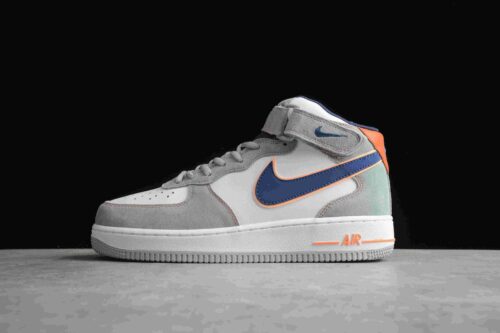 Air Force 1 07 Mid Grey White Navy Orange