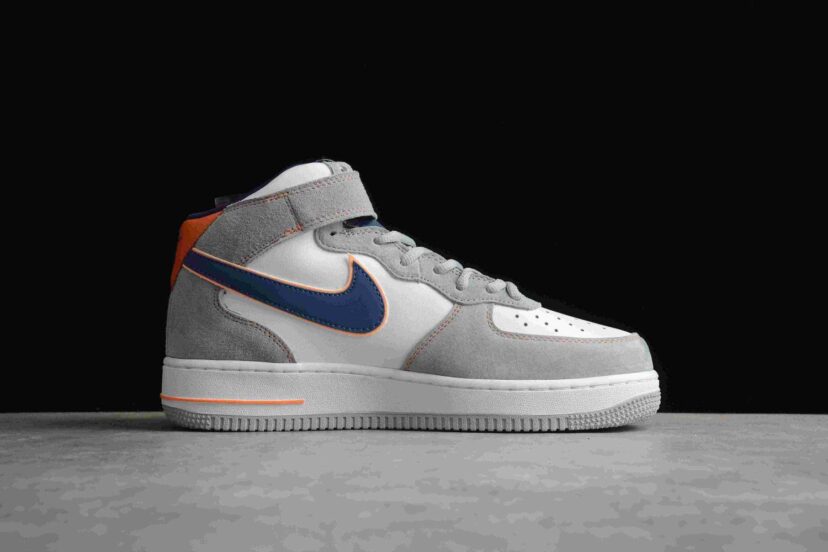 Air Force 1 07 Mid Grey White Navy Orange
