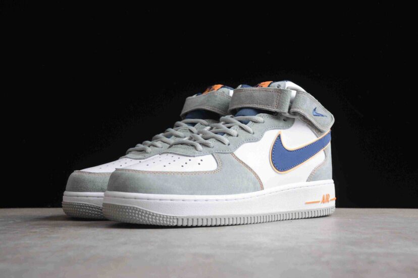 Air Force 1 07 Mid Grey White Navy Orange