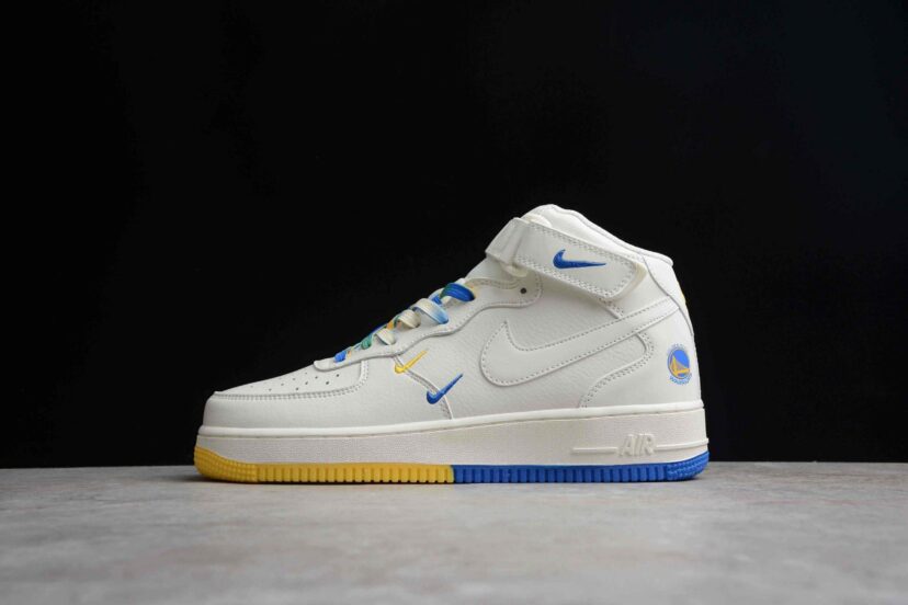 Air Force 1 07 Mid White Blue Yellow