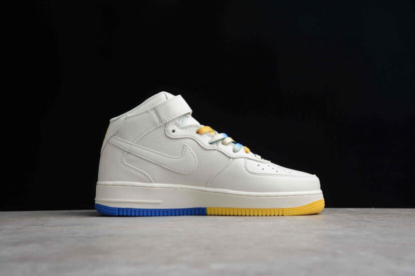 Air Force 1 07 Mid White Blue Yellow