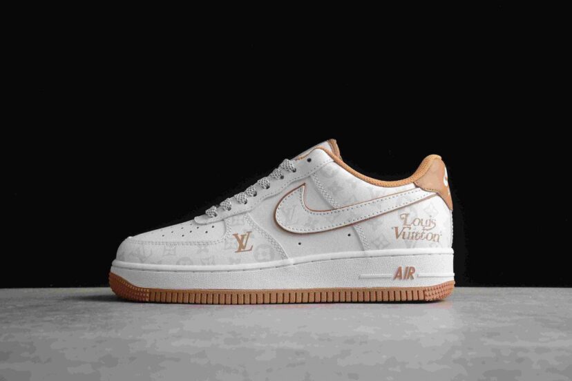 LV x Air Force 1 07 Low White Brown Grey