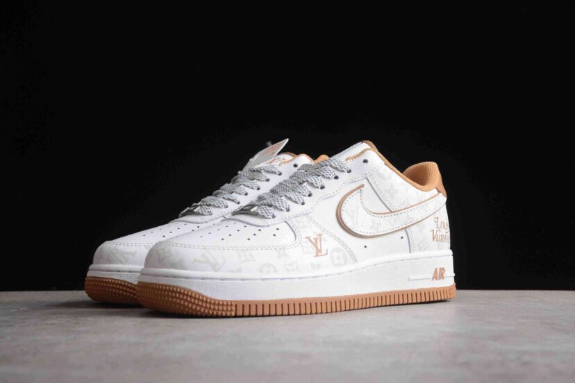 LV x Air Force 1 07 Low White Brown Grey