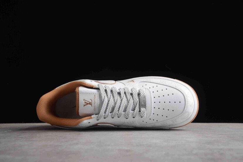 LV x Air Force 1 07 Low White Brown Grey
