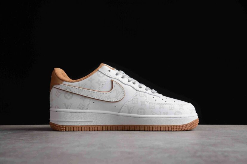 LV x Air Force 1 07 Low White Brown Grey