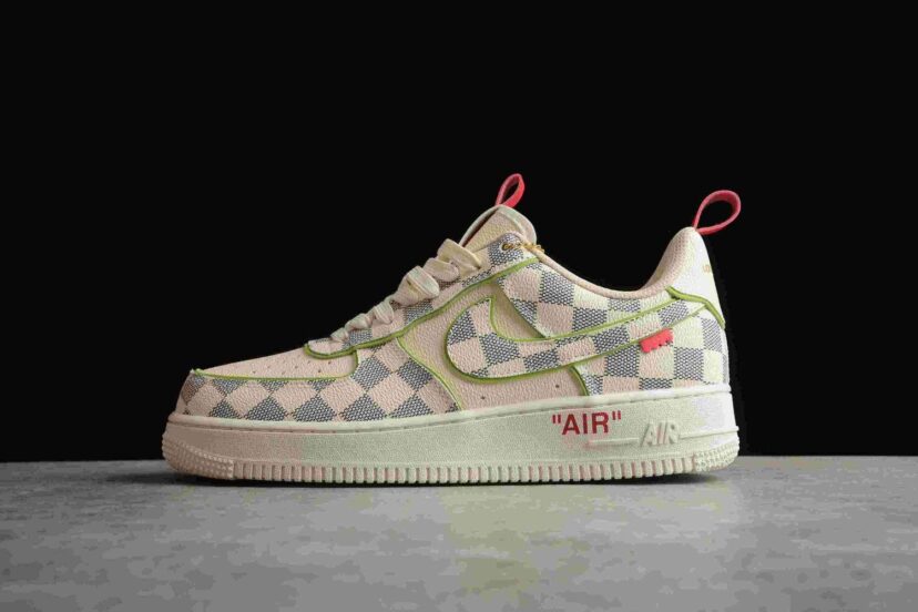 LV x Nike Air Force 1 07 Low Chess Cream Grey