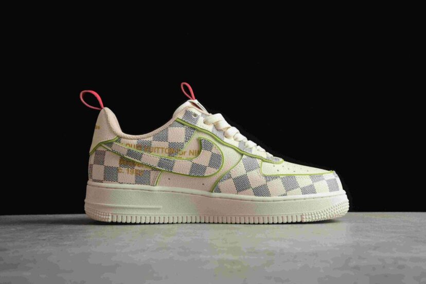 LV x Nike Air Force 1 07 Low Chess Cream Grey
