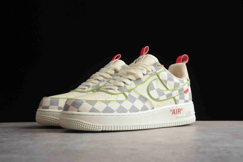 LV x Nike Air Force 1 07 Low Chess Cream Grey