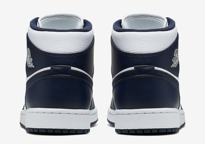 Air Jordan 1 Mid In Navy And Gold