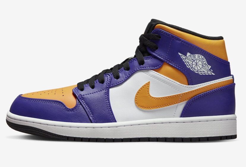 Air Jordan 1 Mid Lakers Purple Yellow