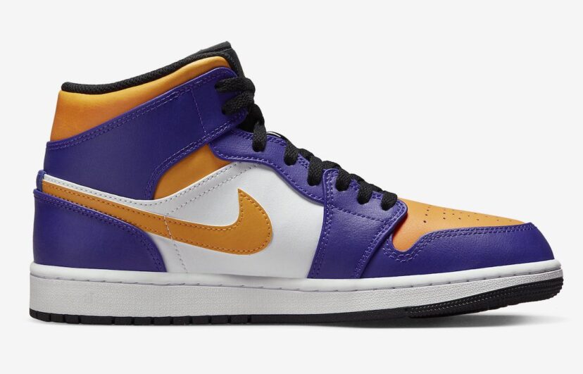 Air Jordan 1 Mid Lakers Purple Yellow