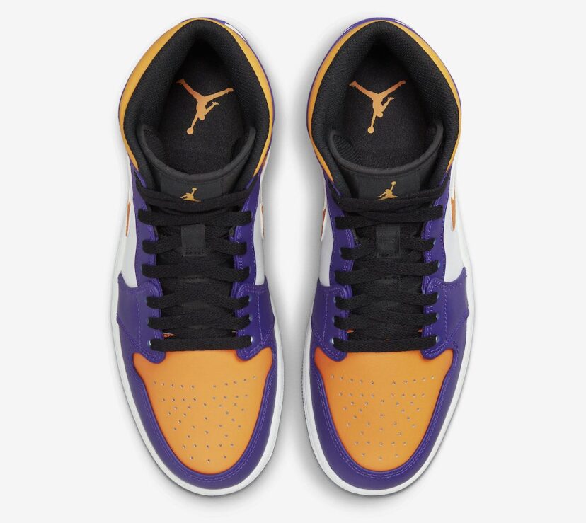 Air Jordan 1 Mid Lakers Purple Yellow