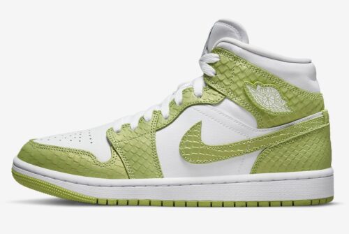 6abca77611fbe_1 Air Jordan 1 Mid SE Green Python