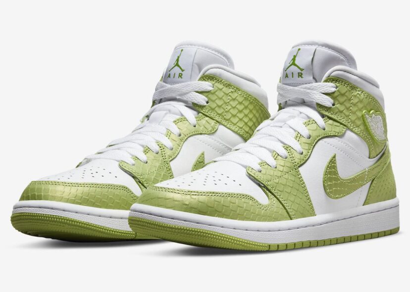 Air Jordan 1 Mid SE Green Python