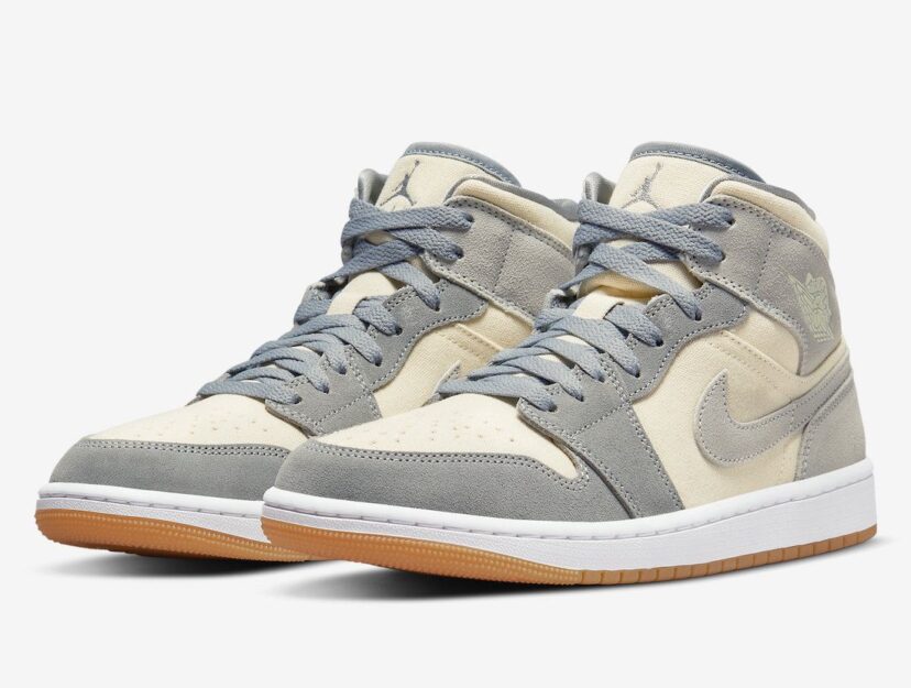 Air Jordan 1 Mid Canvas Grey
