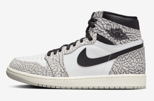 Air Jordan 1 High OG Elephant Print White Cement
