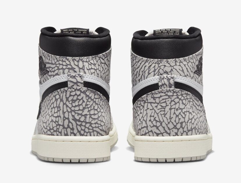 Air Jordan 1 High OG Elephant Print White Cement