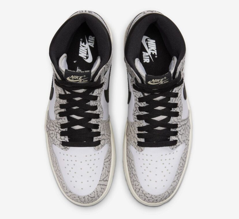 Air Jordan 1 High OG Elephant Print White Cement