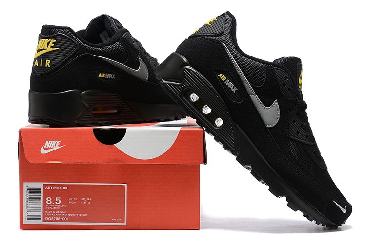 Air Max 90 Black Yellow Strike Metallic Cool Grey