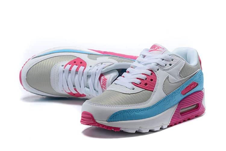 Air Max 90 White Vivid Pink Light Blue Fury